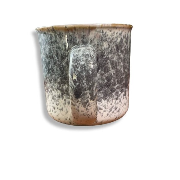 Meritage Mug Oversized Gray Ivory Ombré Abstract Stoneware Coffee Tea Soup 4"x4" - Picture 2 of 8